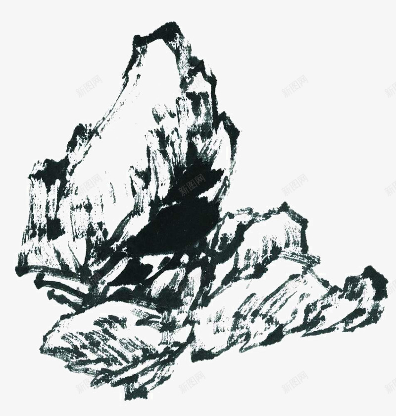 山石画png免抠素材_88icon https://88icon.com 国画山石 山石画法 手绘山石 水墨山石 泼墨山石 笔墨技法 芥子园画谱