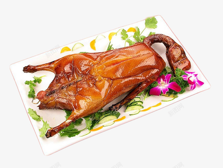 盘子中的烧鹅片png免抠素材_88icon https://88icon.com 烧鹅 禽类 美味的烤鹅 肉类 菜肴