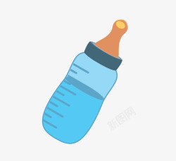 蓝色的婴儿奶瓶矢量图素材