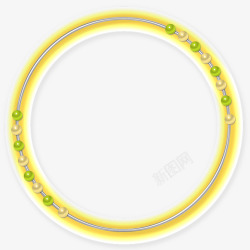 黄色边框圆环圆形素材