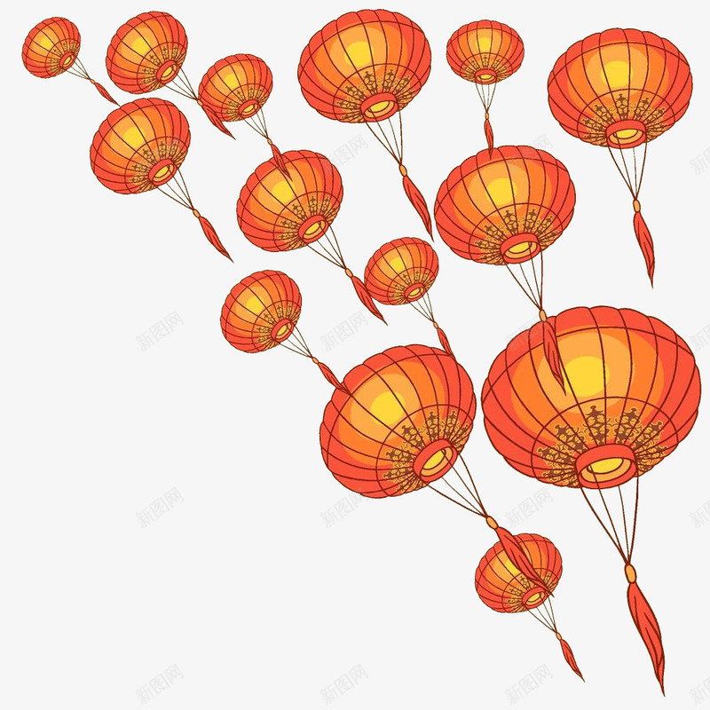 新年手绘灯笼png免抠素材_88icon https://88icon.com 年节装饰 手绘 灯笼 红色 过年