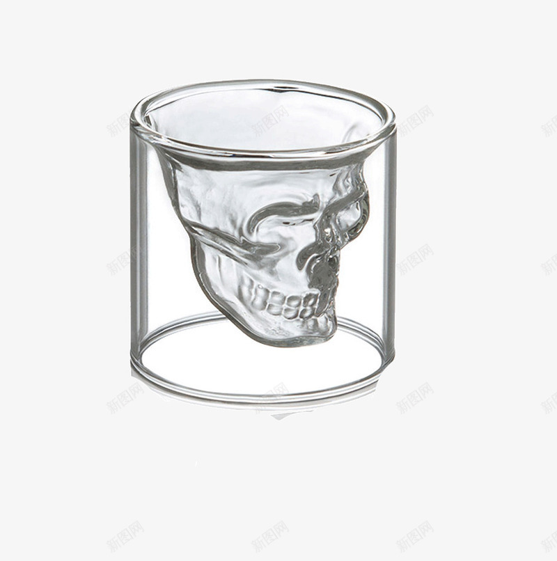 水晶烈酒杯红酒杯png免抠素材_88icon https://88icon.com 创意酒吧杯子 水晶红酒杯 玻璃杯 骷髅杯