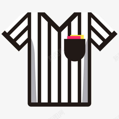 足球运动黑白条纹球衣图标素矢量图图标
