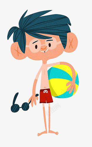 沙滩上的小男孩png免抠素材_88icon https://88icon.com 儿童 卡通小孩 卡通男孩 去游泳 可爱 小孩 带眼镜男孩 拍皮球 沙滩 沙滩皮球 泳裤 球