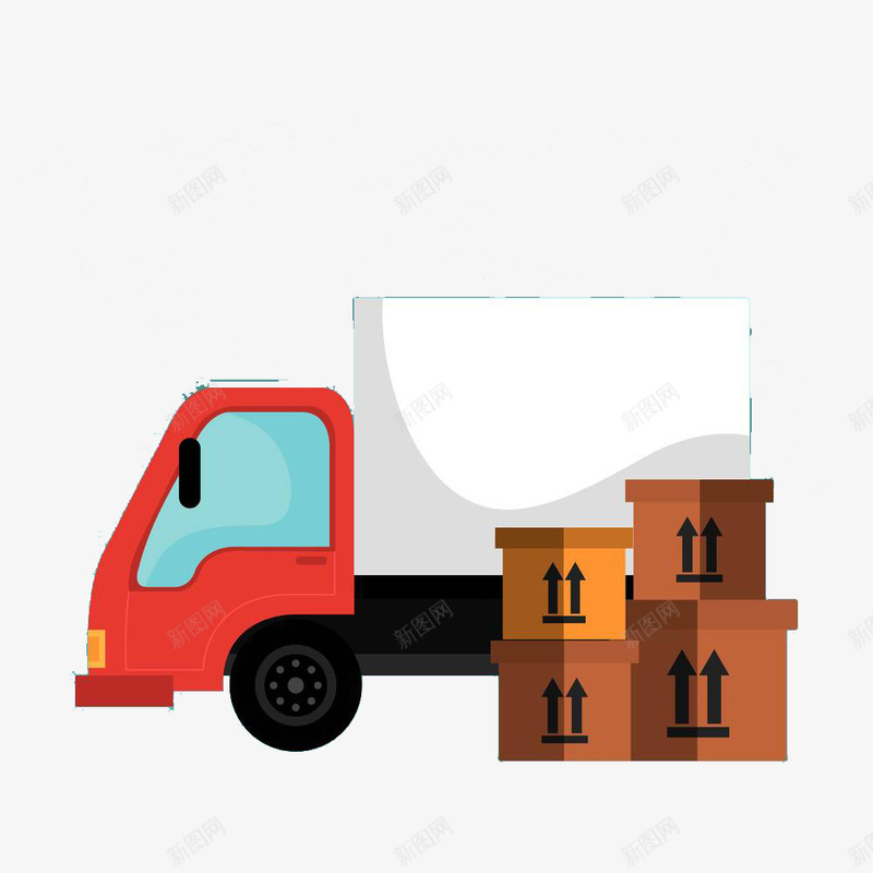 快递的车子png免抠素材_88icon https://88icon.com 包裹箱 小货车 快递 汽车 红色 装箱 速度