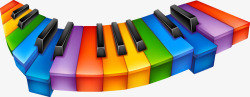 彩色钢琴按键素材