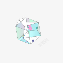 多角形手绘水晶钻石素材