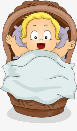 摇篮里的婴儿婴儿摇篮里的卡通婴儿高清图片