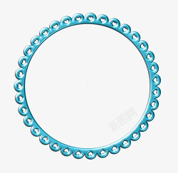 蓝色花纹圆环素材