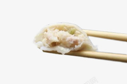 筷子中的饺子素材