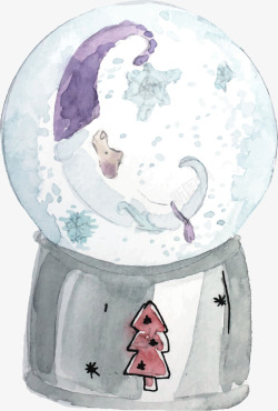 卡通月亮图案水晶球素材