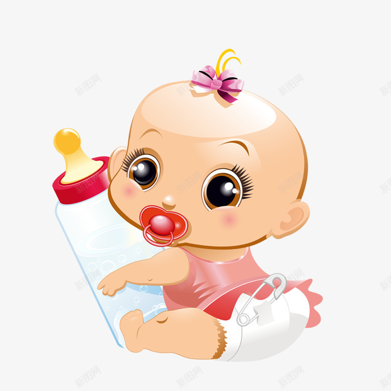 宝宝抱奶瓶png免抠素材_88icon https://88icon.com 卡通奶瓶 卡通宝宝 婴儿 宝宝抱奶瓶