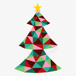 三角形拼接圣诞树背景素材
