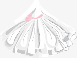卡通手绘白色公主连衣裙矢量图素材