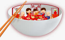中国风新年聚餐团圆饭素材