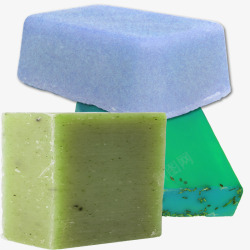 蓝色绿色豆沙色水晶皂素材