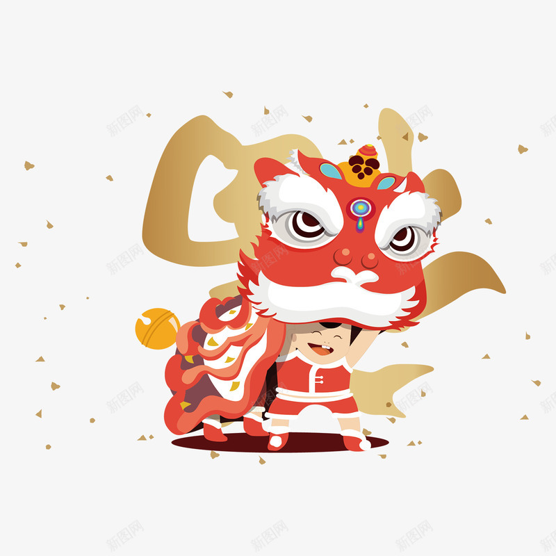 新年可爱的舞龙小孩png免抠素材_88icon https://88icon.com 卡通 可爱 可爱的小孩 新年 新年活动 福字 舞龙