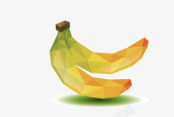 手绘多边形香蕉素材