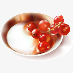 葡萄小西红柿水果蔬菜手绘素材