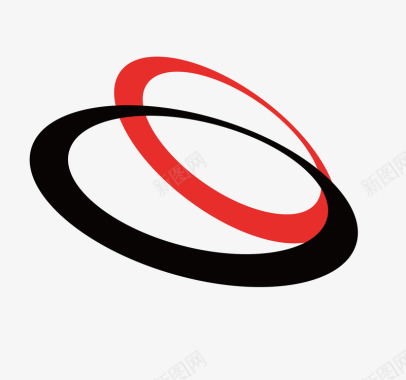 logo卡通扁平化黑红logo圆环矢量图图标图标