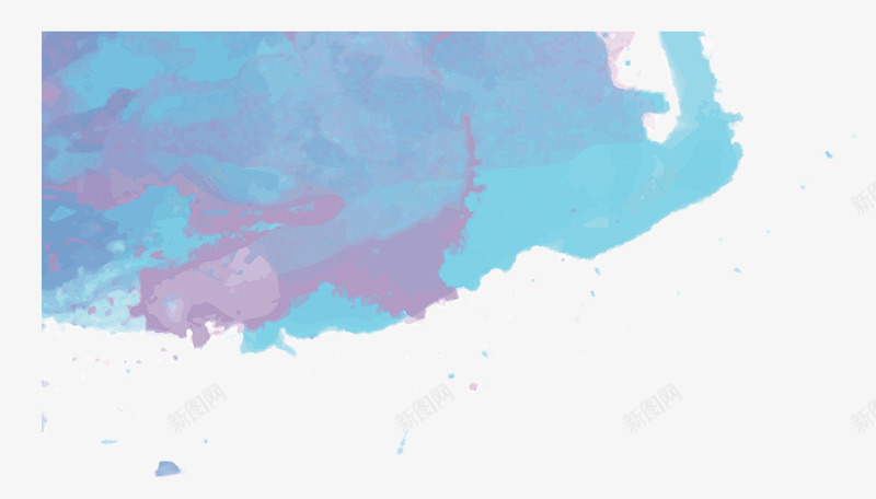 蓝紫色随意不规则泼墨png免抠素材_88icon https://88icon.com 不规则 泼墨 紫色 蓝 随意
