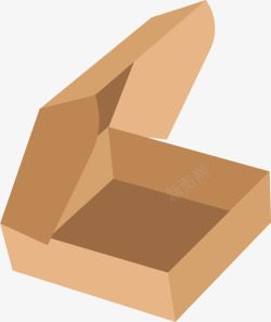 打开的快递纸箱盒子矢量图素材