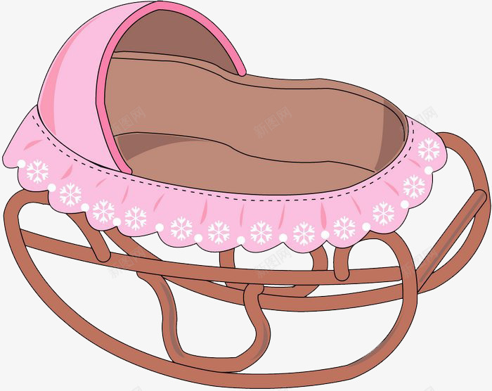 手绘粉色婴儿床png免抠素材_88icon https://88icon.com 婴儿床 婴儿用品 手绘 粉色