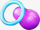 蓝色圆环紫色球png免抠素材_88icon https://88icon.com 圆环 紫色 蓝色