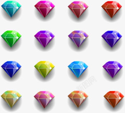 炫彩钻石水晶矢量图素材