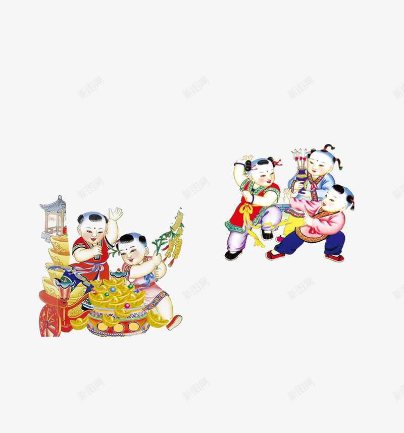 可爱小孩敲锣打鼓png免抠素材_88icon https://88icon.com 中国风 可爱小孩 敲锣打鼓