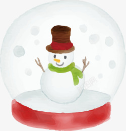 暖冬水晶球手绘水彩水晶球高清图片