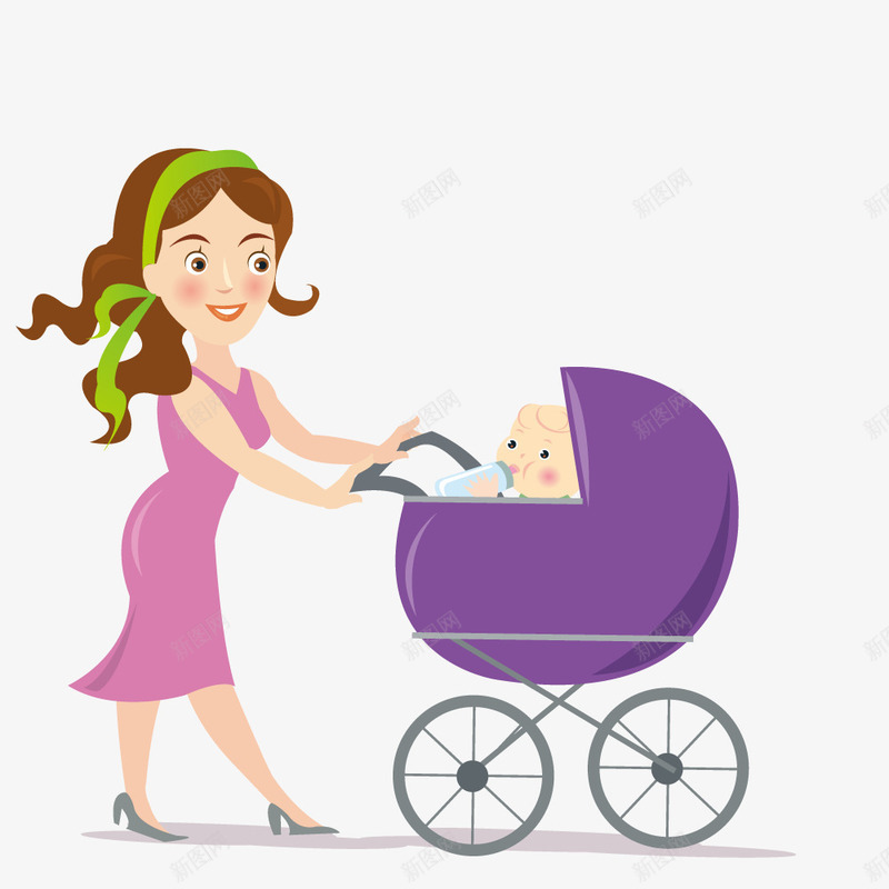 推着婴儿的妈妈png免抠素材_88icon https://88icon.com 妈妈 婴儿 婴儿车