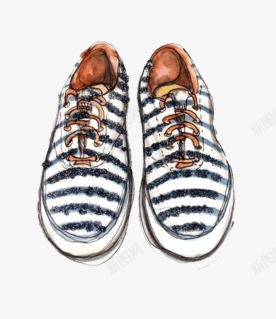 手绘线条条纹帆布鞋png免抠素材_88icon https://88icon.com 休闲 帆布鞋 手绘 条纹 线条 运动
