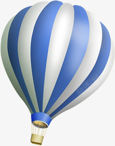 蓝白条纹卡通漂浮热气球png免抠素材_88icon https://88icon.com 卡通 条纹 漂浮 热气球