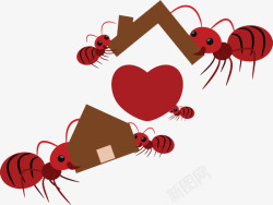 蚂蚁搬房子素材
