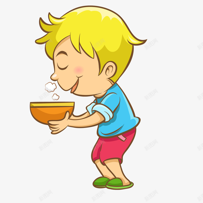 端着一碗汤的儿童矢量图ai免抠素材_88icon https://88icon.com 儿童 儿童生活节 天猫吃货节 汤 美味 食物 矢量图