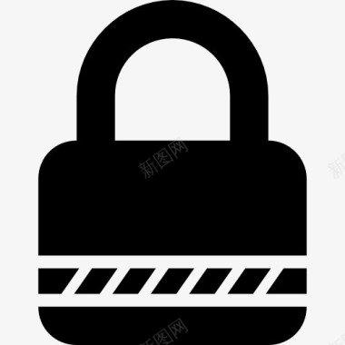 锁锁安全工具符号条纹线图标图标