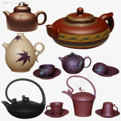 多个茶壶紫砂壶素材