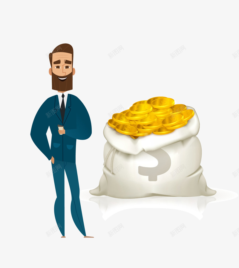 卡通图案有钱人金钱png免抠素材_88icon https://88icon.com 卡通富豪 有钱人 炫富 物质生活 矢量卡通图案 矢量手绘 金钱