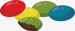 彩虹色美味巧克力豆矢量图素材