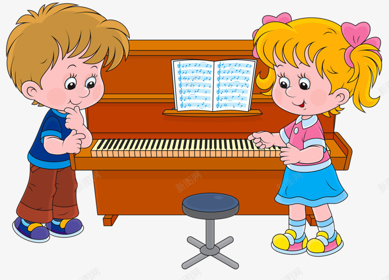 弹钢琴的小孩子png免抠素材_88icon https://88icon.com 乐谱 凳子 小孩子 钢琴
