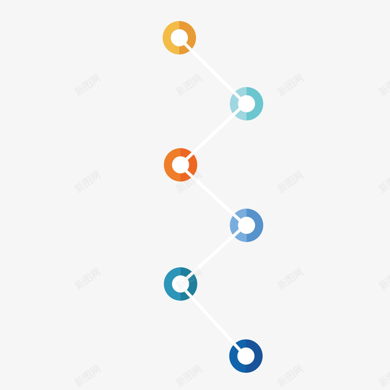 彩色圆环链接矢量图ai免抠素材_88icon https://88icon.com ppt 分析 商务 圆形 圆环 彩色 折线 白色 矢量图