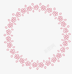 文艺清新花草圆环花边海报装素材