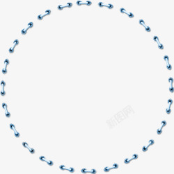 蓝色绳子穿孔圆环素材