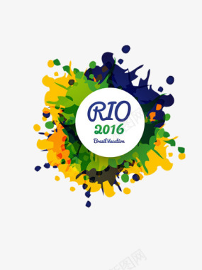 泼墨里约奥运会图标元素图标