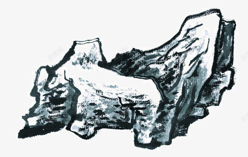 国画山石png免抠素材_88icon https://88icon.com 山石画 山石画法 手绘山石 泼墨山石 笔墨技法 芥子园画谱
