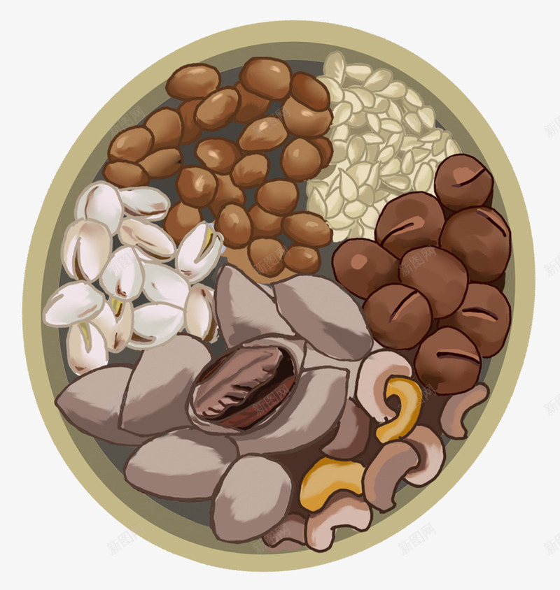 手绘坚果装饰零食插画png免抠素材_88icon https://88icon.com 坚果 年味儿 手绘 插画 装饰图案 过年 零食