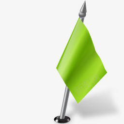 绿色的三角彩旗图标图标