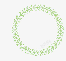 文艺清新花草圆环花边海报装素材