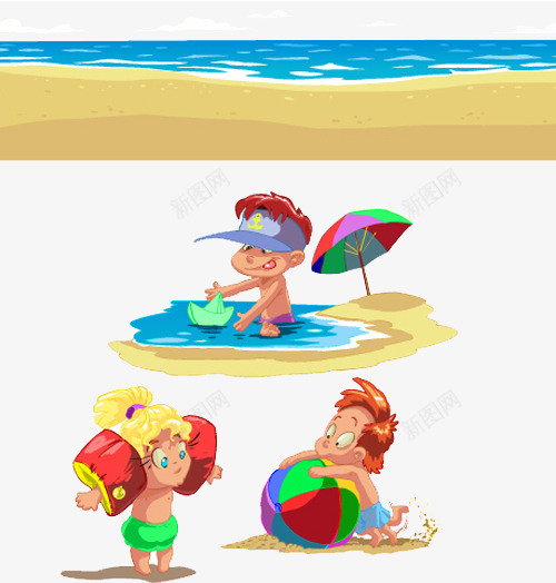 沙滩玩耍的小朋友png免抠素材_88icon https://88icon.com 卡通 可爱 小孩子 小朋友 度假 手绘 旅游 旅行 沙滩 海边